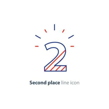Second step concept illustration, achievement level linear icon Stock Illustration