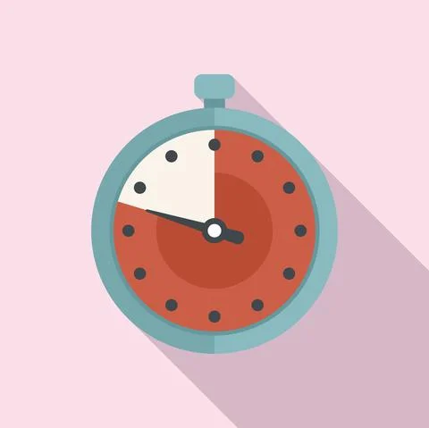 Second stopwatch icon flat vector. Watch timer Illustrazione stock