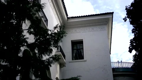 A Second Story Window of Old Historical Building - Afternoon Setting Stock Footage 210875684