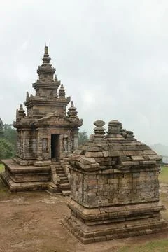 The second temple of the Gedong Songo temple Stock Photos