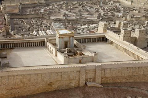 Second temple. model of the ancient jerusalem. Stock Photos