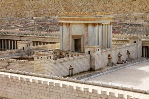 Second temple. model of the ancient jerusalem. Stock Photos