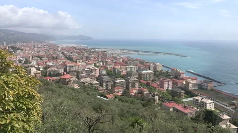 A second view of Chiavari from the hills Stock Footage 57711644
