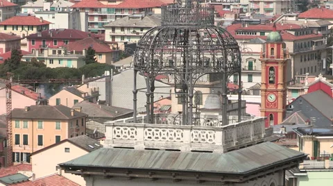 A second view of an iron gazebo in Art Noveau style Stock Footage 57237758
