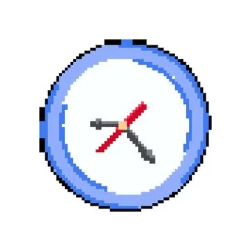 Second wall clock pixel art vector illustration Illustrazione stock