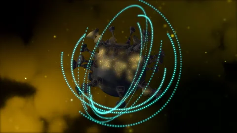 The second wave of coronavirus. 3d render of abstract virus cell inside a Stock Footage 132843317