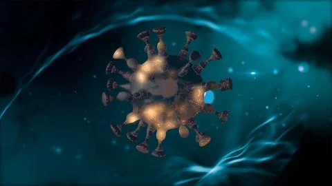 The second wave of coronavirus. 3d render of abstract virus cell inside a 스톡 일러스트