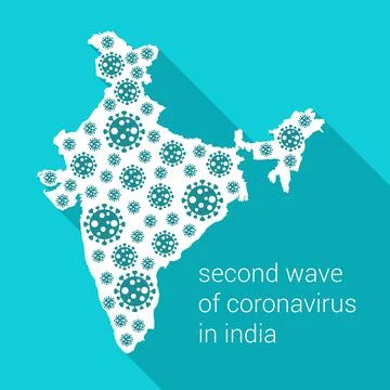Second wave of coronavirus in india vector background Stock Illustration