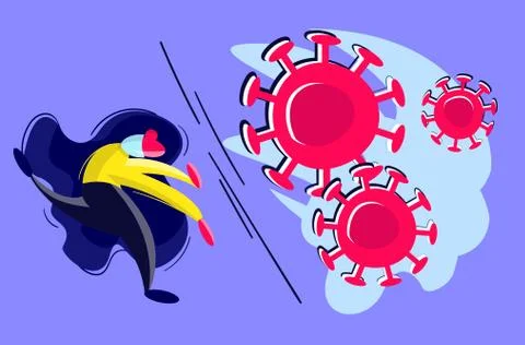  second wave covid-19 virus Stock Illustration