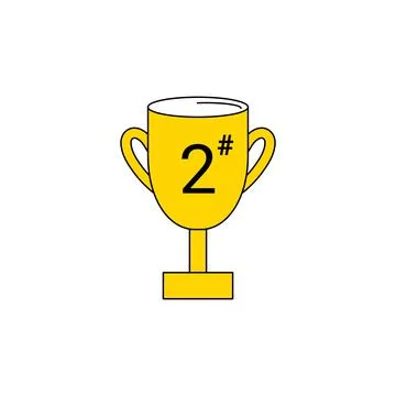 Second Winner cup icon colored symbol. Premium quality isolated championship Stock Illustration