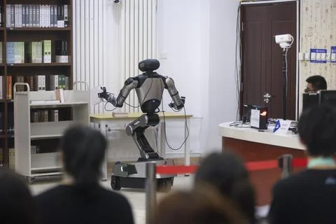 Second World Humanoid Robot Games Scene Competition Kicks Off Stock Photos