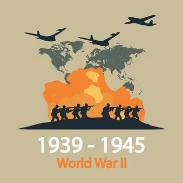 Second World War Beginning military actions Stock Illustration