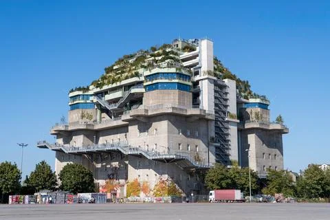 Second World War Bunker in Hamburg Transformed into Modern Green Rooftop Complex Stock Photos