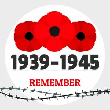 Second world war memory background, flat style Stock Illustration