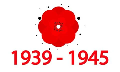 Second world war red poppy Stock Illustration