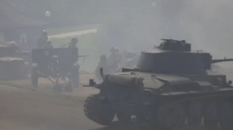 Second World War, Russian army fighting with the German forces, shooting Stock Footage 68872052