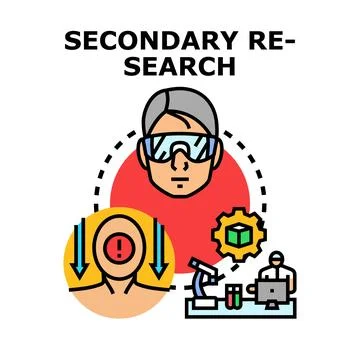 Secondary research data analyzing process icon Illustrazione stock