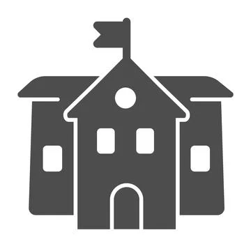Secondary school solid icon, education concept, middle school sign on white Stock Illustration