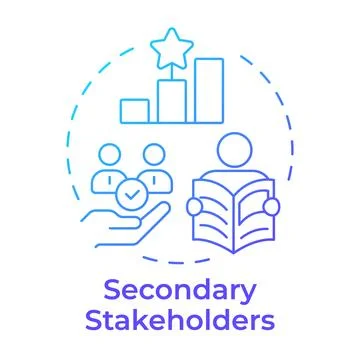 Secondary stakeholders blue gradient concept icon Stock Illustration