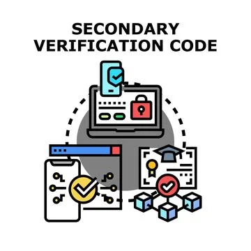 Secondary verification code concept for secure access 스톡 일러스트