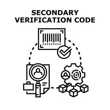 Secondary verification code process for online data security Stock-Illustration