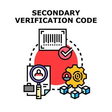 Secondary verification code process for online data security Stock Illustration