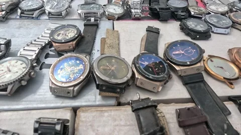 Secondhand Electronic Appliances and Household Accessories Displaye Stock Footage 346158990