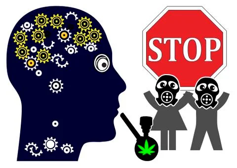Secondhand marijuana smoke Stock Illustration