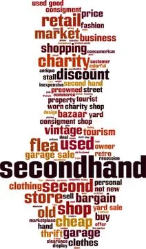 Secondhand word cloud Stock Illustration