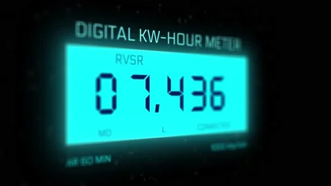 Seconds digital clock countdown Blue numbers on a Computer Screen in Defocus Stock Footage 180274460