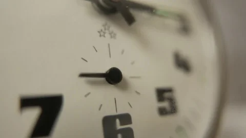Seconds indicator, close-up of retro alarm clock Video stock 73005345