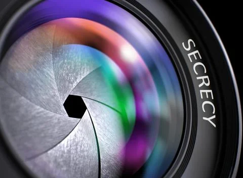 Secrecy Concept on Photographic Lens Stock Illustration