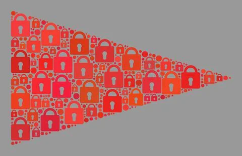 Secrecy Red Triangle Flag - Mosaic of Lock Icons Illustrazione stock