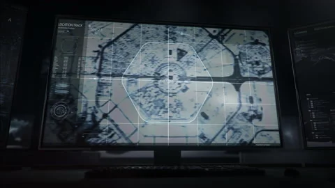 Secret Agents Use High Tech Interface For Satellite Scanning Of Military Site 스톡 동영상 158807041