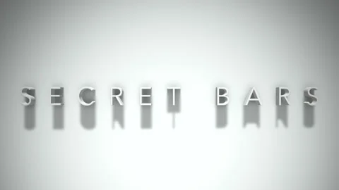 Secret bars 3D title animation with shadows on a white background Video stock 296858110