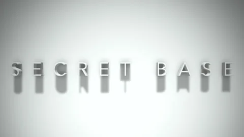 Secret Base 3D title animation with shadows on a white background Stock Footage 296627706