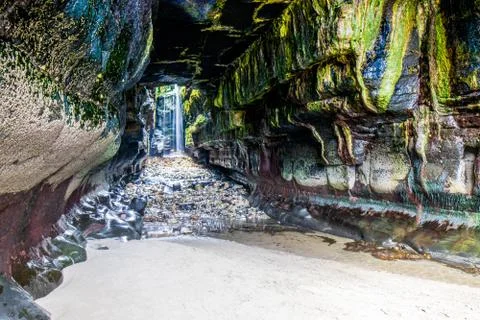 Secret Cave waterfall Stock Photos