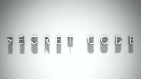 Secret code 3D title animation with shadows on a white background Stock Footage 297800788