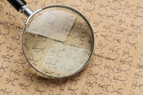 Secret code dancing men Stock Photos