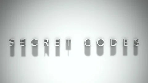 Secret codes 3D title animation with shadows on a white background Stock Footage 297905780