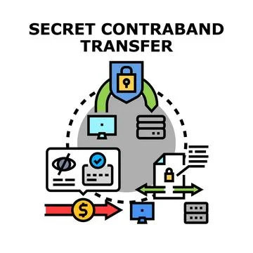 Secret contraband funds and data transfer concept Stock Illustration