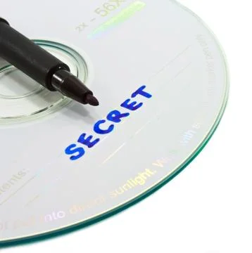 Secret data disk concept isolated on white background 写真素材