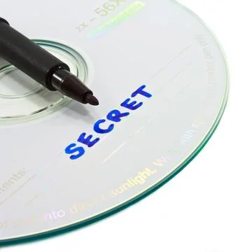 Secret data disk concept isolated on white background Secret data disk con... Foto stock