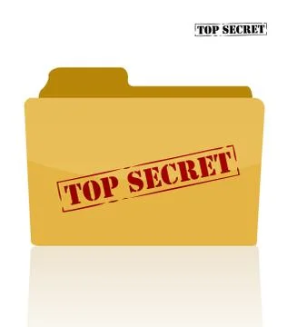 Secret document folder with top secret printed on face. Stock Illustration
