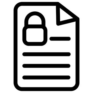Secret Document with a lock icon symbol - Top secret or secure document Illustrazione stock