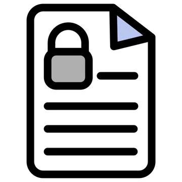 Secret Document with a lock icon symbol - Top secret or secure document イラスト素材