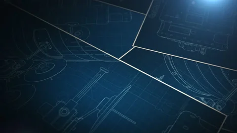 Secret documents blueprints of spaceships background animation on the theme o Stock Footage 192708207