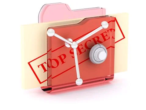 Secret files computer icon 3D illustration text top secret Illustrazione stock