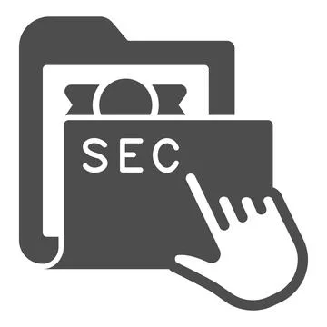 Secret folder with pointer solid icon, web security concept, locked folder with Illustrazione stock