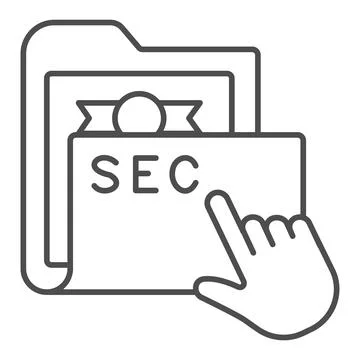 Secret folder with pointer thin line icon, web security concept, locked folder Stock Illustration